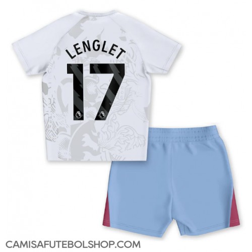 Camisa de time de futebol Aston Villa Clement Lenglet #17 Replicas 2º Equipamento Infantil 2023-24 Manga Curta (+ Calças curtas)